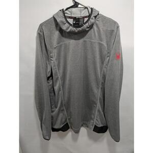 Mens Spyder Active Long Sleeve Quick Dry Stretch Shirt Hooded Pullover Jacket LG